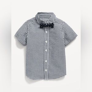 Old Navy Short-Sleeve Printed Shirt & Bow-Tie Set for Toddler Boys Size 12-18m
